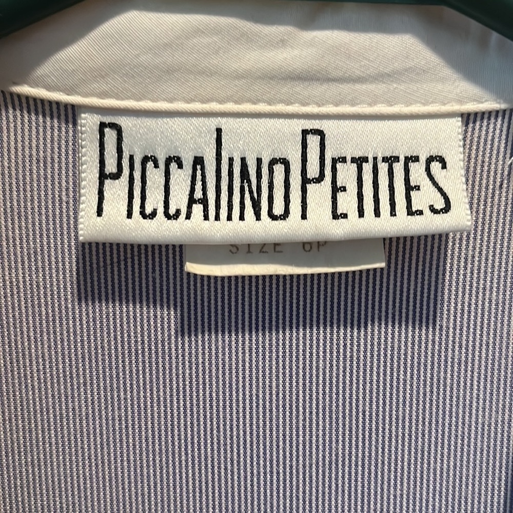 Piccalino Petites 🎉HP🎉Blue/white mini vertical  Striped Dress  Midi    Size 6P - Picture 10 of 13